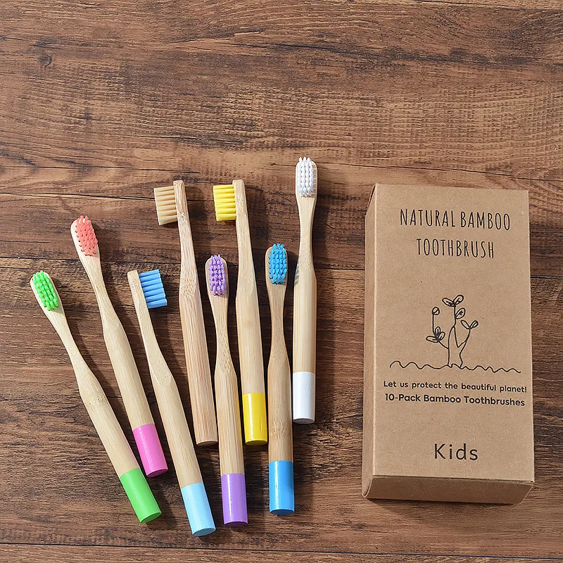 10PC-Kids-Bamboo-Toothbrush-Soft-Bristles-Eco-Biodegradable-Plastic-Free-Oral-Care-Toothbrush-8-Colors-Child