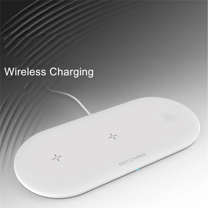 Беспроводное быстрое зарядное устройство для iPhone X XS MAX XR 8 быстрая Беспроводная Полная нагрузка 3 в 1 Зарядная панель для Airpods Apple IWatch 1/2/3/4 - Цвет: Белый