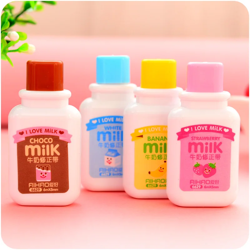 

Cute Milk Bottle Correction Tape 5mm White Masking Tape Paper Copy Correcting Gift Stationery Office School Student Supply H6847