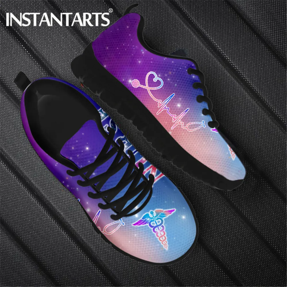 INSTANTARTS Gradient Galaxy Star Space Nurse Shoes Women Brand Design  Sneakers Air Mesh Walking Shoes Lightwight Flats Shoe 2021 _ - AliExpress  Mobile