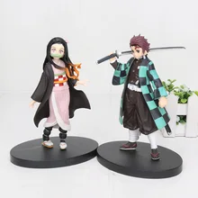 16 см аниме демон убийца Kimetsu no Yaiba Kamado Tanjirou Kamado Nezuko ПВХ фигурка модель воина Фигурки игрушки подарки