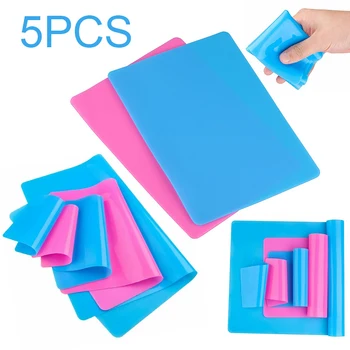 

5pcs Silicone Mat Set A3 A4 A5 A6 Waterproof Reusable Heat Insulation Pad Resin Crafts Casting Placemats Kitchen Gadget Tools