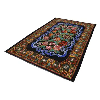 

200x309 Cm Black Handmade Vintage Moldovan Rugs Rug-7x10 Ft