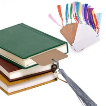 

5pcs Blank Cardstock Bookmarks With Tassels Page Marker Bookmark Party Tag Book Accessories School Supplies Vintage Stationery