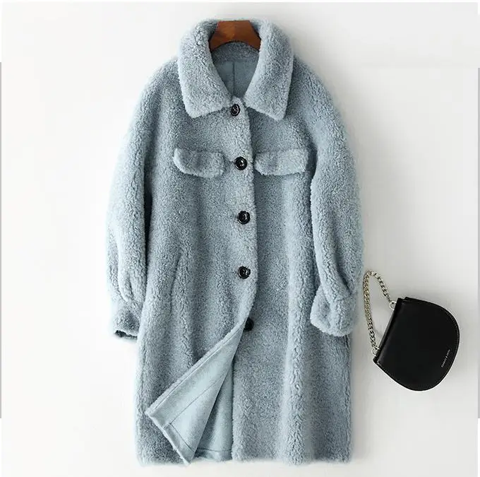 Новинка 2019, зимняя женская повседневная куртка, большие размеры 4XL, натуральная оторочка из овечьей шерсти, длинное пальто, женская