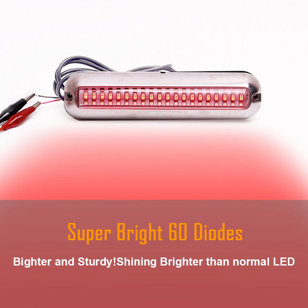 2 шт. 60LED из нержавеющей стали транцевый светильник красный лодочный светильник подводный понтон морской корабль аксессуары для лодки автозапчасти