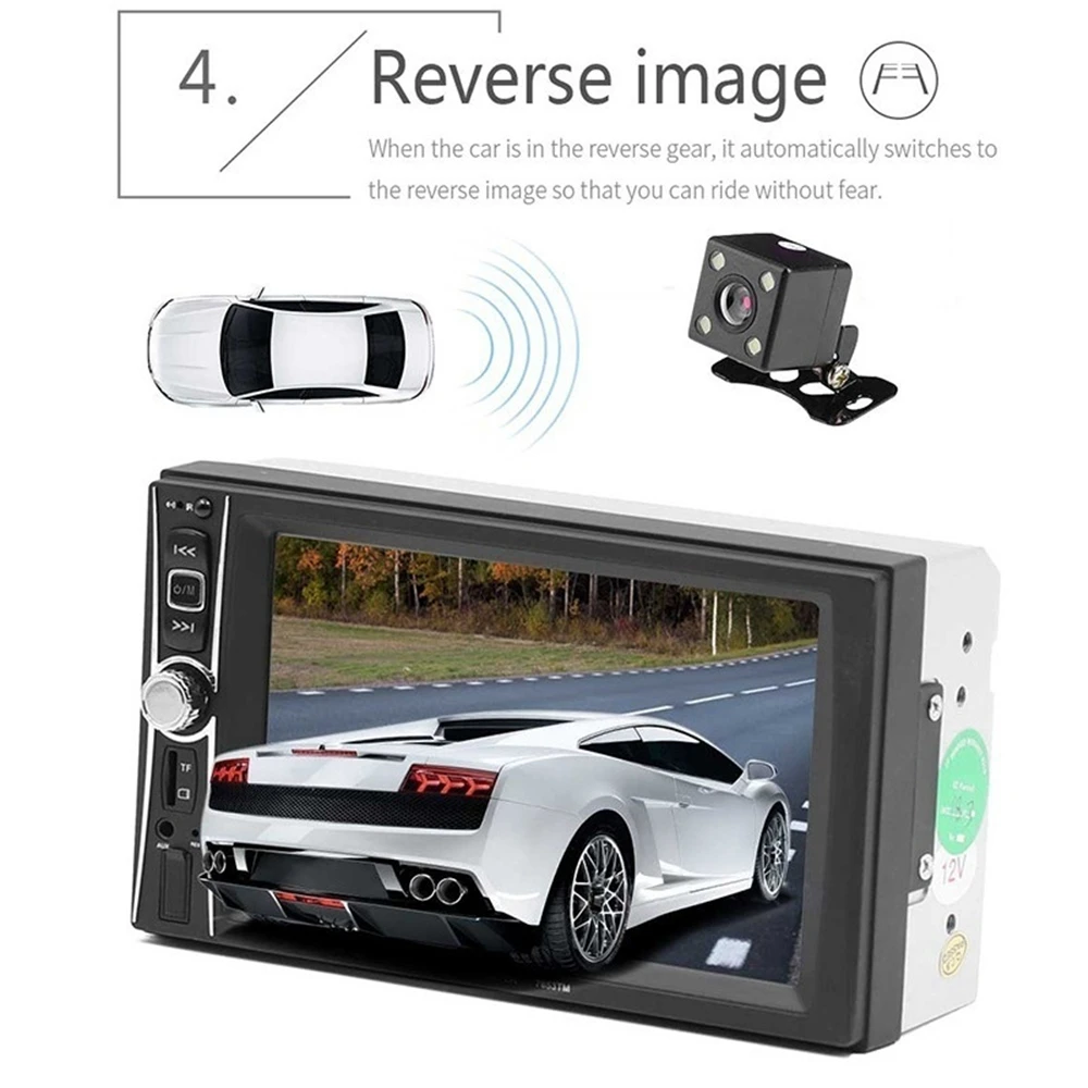 7653TM " HD 2DIN Bluetooth Подсветка Сенсорное автомобильное радио FM стерео MP5 MP4 плеер с функцией зеркального соединения поддержка TF AUX