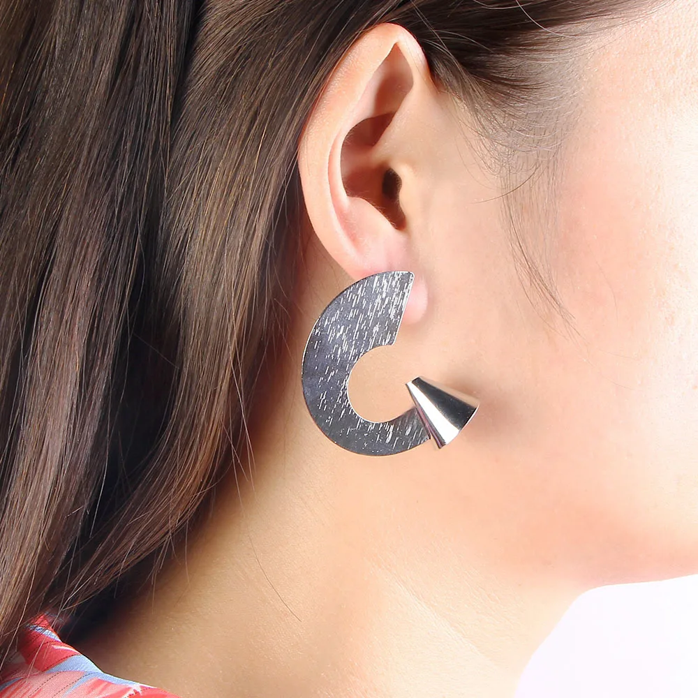  Trendy Irregular Sequins Metal Geometric Earrings for Women Gold&Silver Simple Punk  Earrings Modern Art Jewelry
