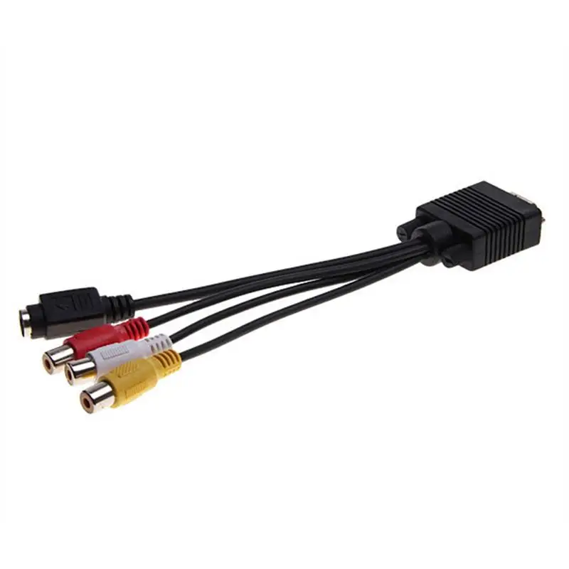 

VGA to S Video 3 RCA Converter AV TV Out Cable Laptop PC HDTV Monitor RCA Connector Video Cord