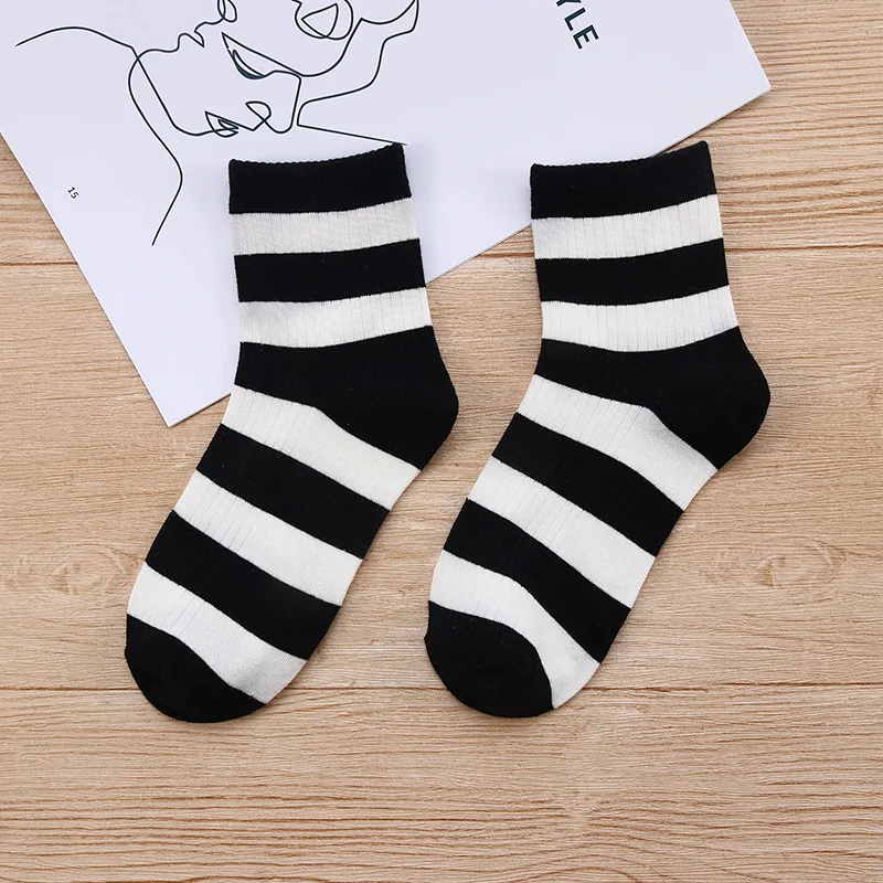 Новая мода женские Носки высокого качества в полоску, из дышащего материала, хлопковые носки без пятки для женщин - Цвет: WZ80064-101