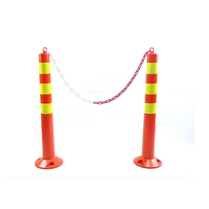 70cm Plastic Road Facilities Crossing Signs Warning Pile Elastic Safety Cone