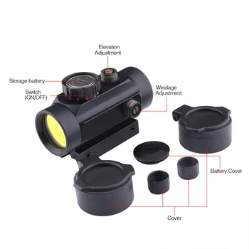

Tactical Hunting Red Dot 1X40RD Optical Sight 11mm 20mm Mounts Riflescope Aim Point Rifle Scope and Chasse Telescope
