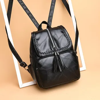 

2019 New Style Women's PU Shoulder Bag Casual Joint bagbag Fashion Solid Color High School And College Students School Bag