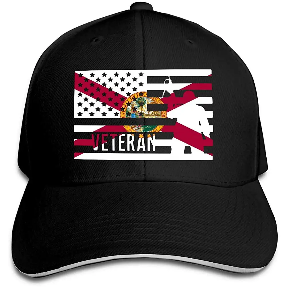 Мужская Женская Ветеран американский флаг Флориды бейсболка