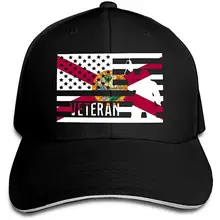 Мужская Женская Ветеран американский флаг Флориды бейсболка