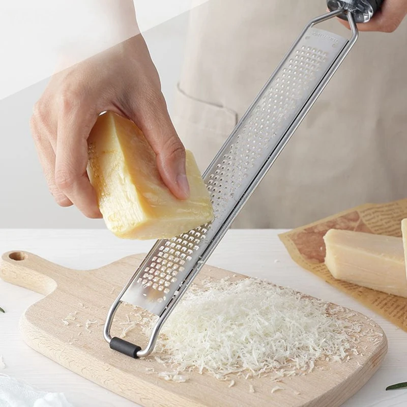 2Pcs Cheese Grater Stainless Steel Fruits Grater with Non-Slip Handle and Dust Cover for Lemon Potato Ginger