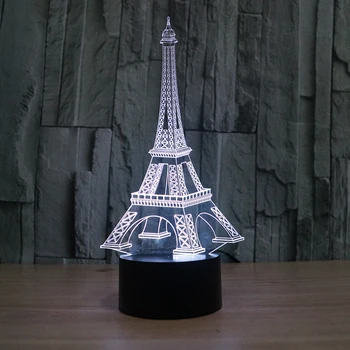 

Novelty Table Lamp 3D LED Paris Tower Model Visual 7 Lighting Fixture USB Creative Home Decor Sleep Night Light Children Gifts