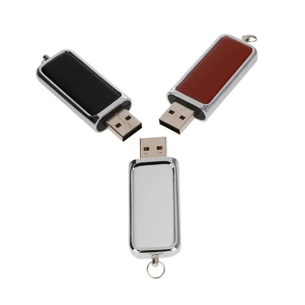 Водонепроницаемый usb 2,0 металлический кожаный usb флеш-накопитель 4 ГБ 8 ГБ кольцо для ключей 16 ГБ 32 ГБ 64 ГБ подарочная ручка-накопитель 128 ГБ Флешка бесплатный логотип на заказ