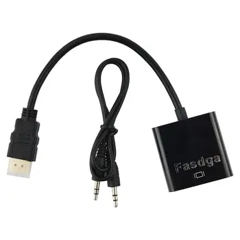 

HOT-Fasdga HDMI to VGA converter adapter + 3.5 mm audio jack full HD 1080P black