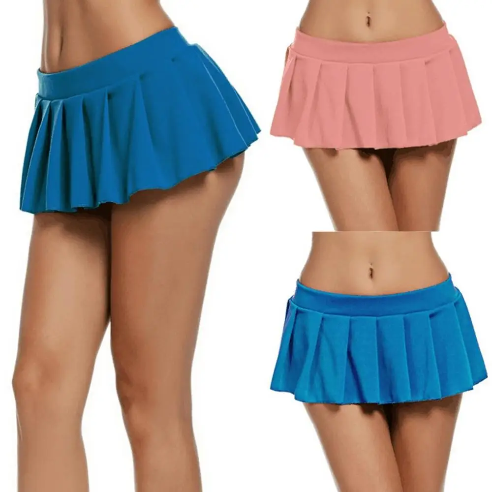 Mujeres Sexy mojado mujeres minifalda Micro baile fiesta Clubwear corta plisada falda lindo dulce falda de danza para niñas