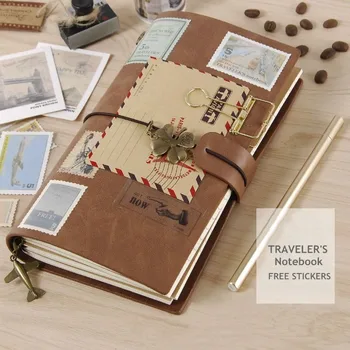 

MINKYS Vintage PU A6 Standard TRAVELER'S Journal Notebook Agenda TN Diary Daliy Weekly Monthly Planner Birthday Gift Stationery