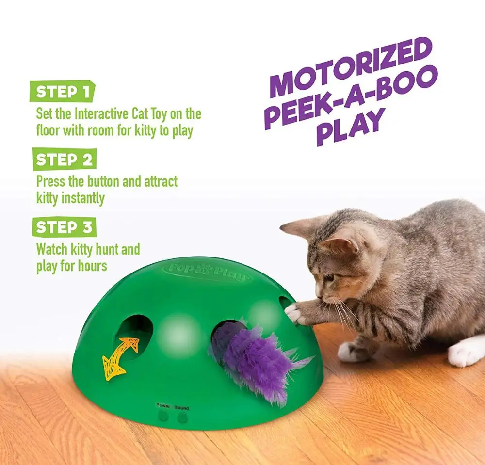 Автоматическая Pop N' Play интерактивная игрушка для кошек, мышь, электронные игрушки для домашних животных