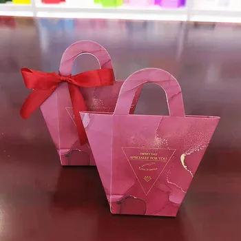 

Hand Held Paper Gift Box Wedding Favors And Gifts Candy Box Baby Shower Birthday Party Supplies Wedding Decorations 20pc/lot