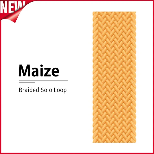 Braided Solo Loop strap for Apple watch band 44mm 40mm Elastic Wristband Bracelet on iwatch Se Series 7 6543 42mm 38mm 41mm 45mm 37 Maize