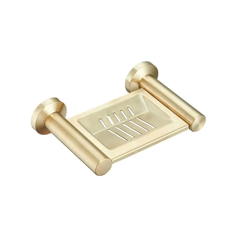 Hongdec современный нержавеющей стали матовый золотой аксессуары для ванной комнаты наборы - Цвет: Soap Dish Holder 2