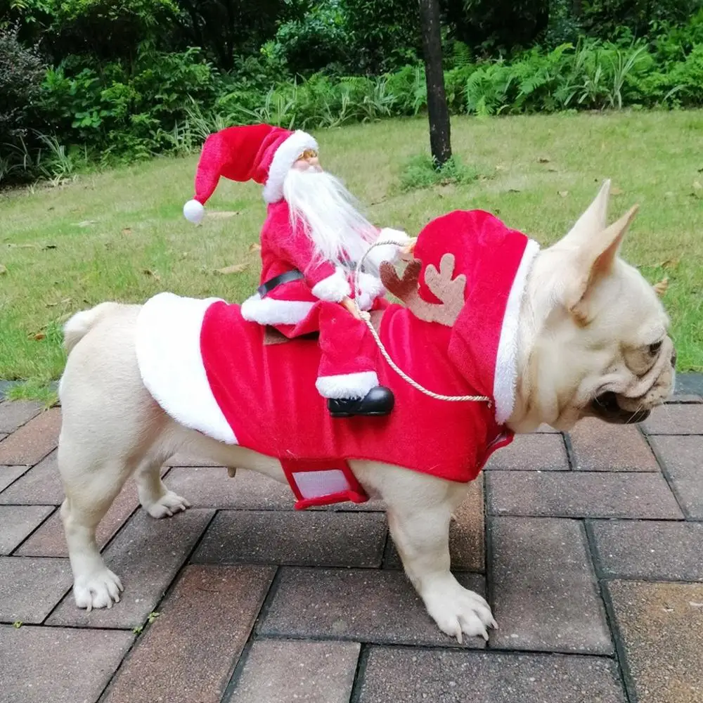 Новогодний для домашних собак Санта Клаус стиль трансформированный пальто Одежда для собак - Цвет: Red