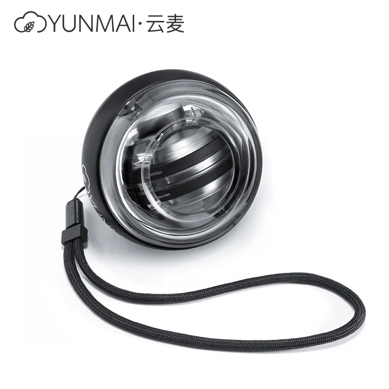 black XIAOMI MIJIA светодиодный тренажер для запястья мяч расслабляющий шар на гироскопе высокое качество мышцы сила мяч гироскоп тренажер для рук фитнес-оборудование - Цвет: black