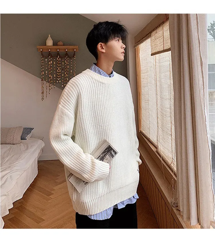 LAPPSTER цветной Мужской пуловер зимний Корейский Осенний свитер с круглым вырезом мужской Harajuku уличная Корейская дизайнерская свитера