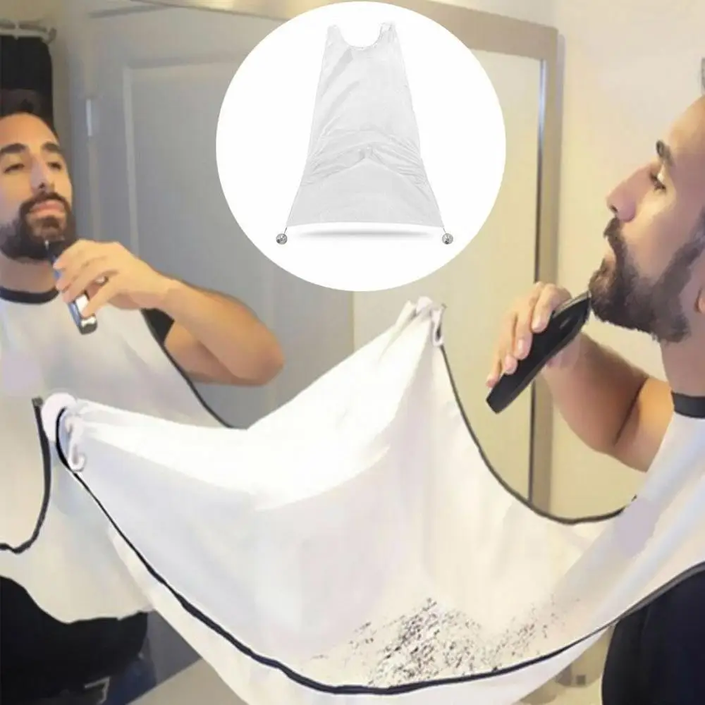 

New Beard Apron Beard Care Clean Gather Cloth Bib Facial Hair Dye Trimmings Shaving Apron Catcher Cape with Two Suction Cups