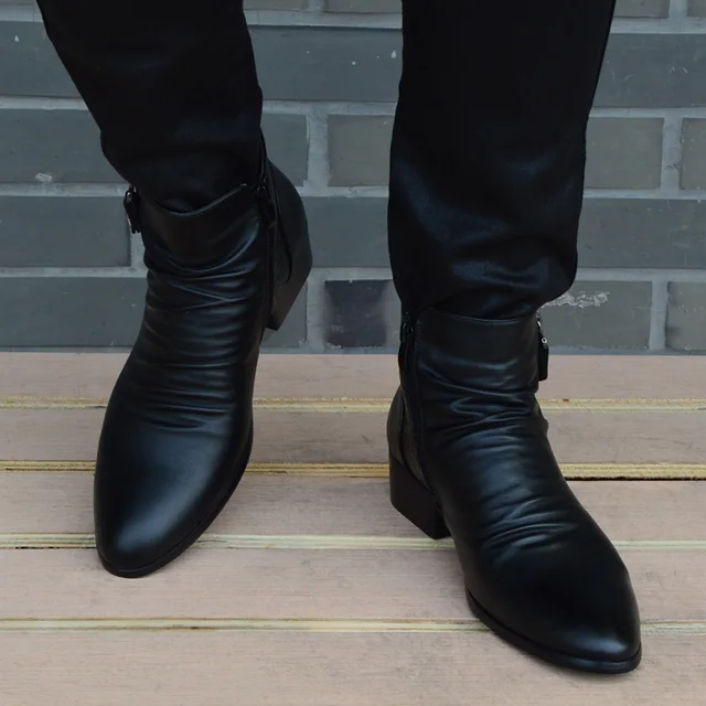 mens black high top dress shoes