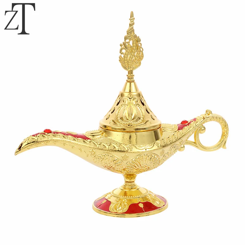 Aladdin magic lamp Incense Burner Resin Censer Classical Golden