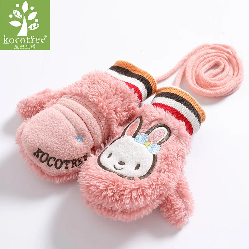 Only gloves Детская шапка с заячьими ушками для малышей; зимние утолщенные теплые шапки для детей; Детские шапки-бини с медвежонком; аксессуары для фотосессии - Цвет: Only gloves