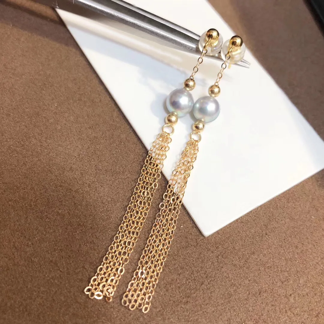 

Butterfly Home Long Tassels 14k Import zhu jin Lot Linen Akoya6-7 Perfect Circle Virgine Pearl Qres9g9aii