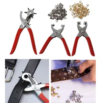 

3Pcs Leather Belt Hole Punch Plier Eyelet and Snap Setting Pliers Hand Puncher Tool Kit Includes 100 Eyelet and 100 Snap