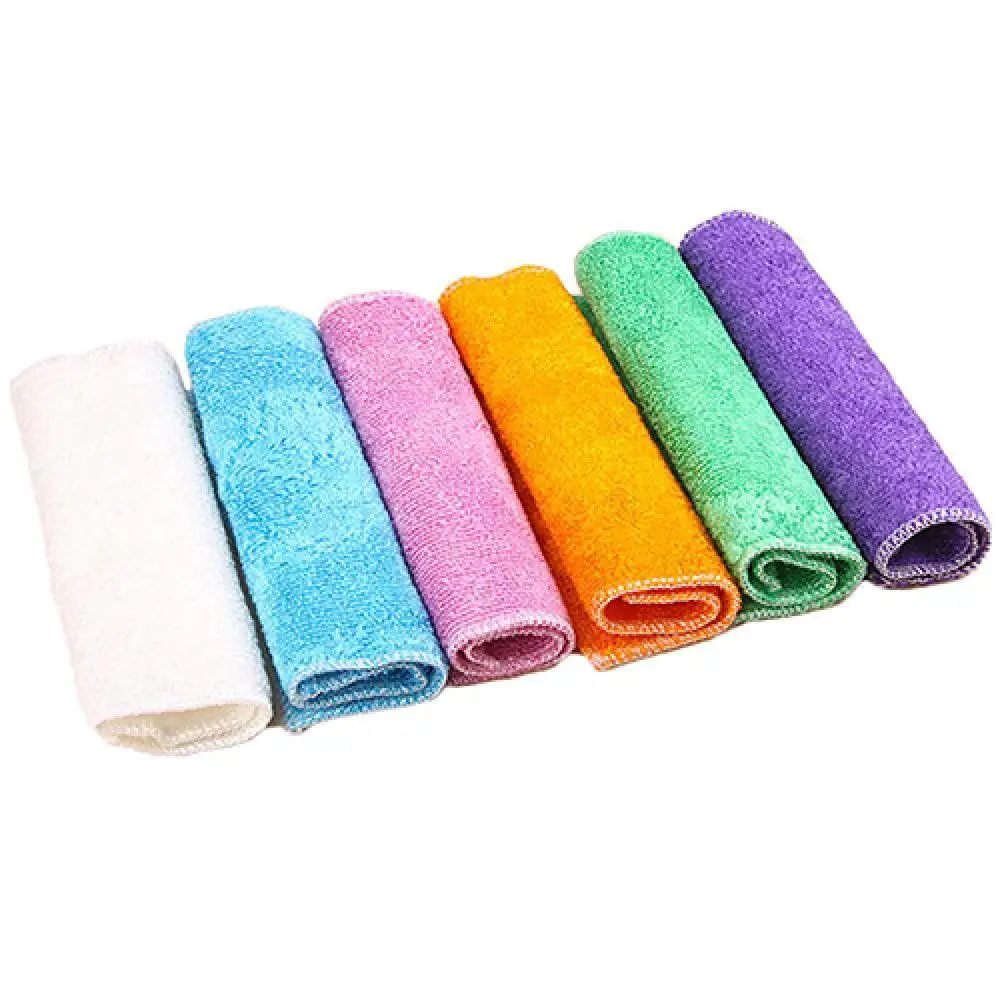 Dish Towel Dishcloth Bamboo Fiber Oil Washing Towels Anti grease Anti