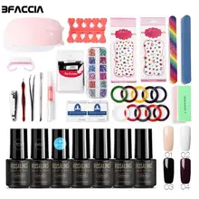 Manooby набор для ногтей УФ-лампа Сушилка с 7 шт. Гель-лак для ногтей замачиваемый Маникюр стойкий Гель-лак для ногтей инструменты для дизайна ногтей