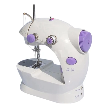 

Mini Sewing Machine,Portable Electric Crafting Mending Machine Double Thread with Foot Pedal and Light,UK Plug