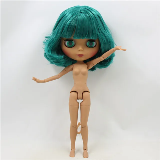 Neo Blythe Doll with Turquoise Hair, Dark Skin, Matte Face & Factory Jointed Body 1