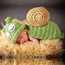 Costume de photographie d'escargot pour nouveau né de 0 à 6 mois, Costume de fête d'anniversaire en tricot, vêtements Photo en laine