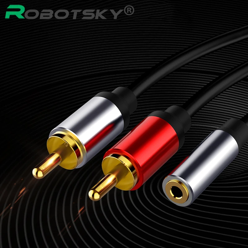 

RCA Cable 2RCA Male to 3.5mm Female audio aux cable 3.5mm jack rca cable For MP3 Edifer phone Home Theater DVD 2RCA audio cable