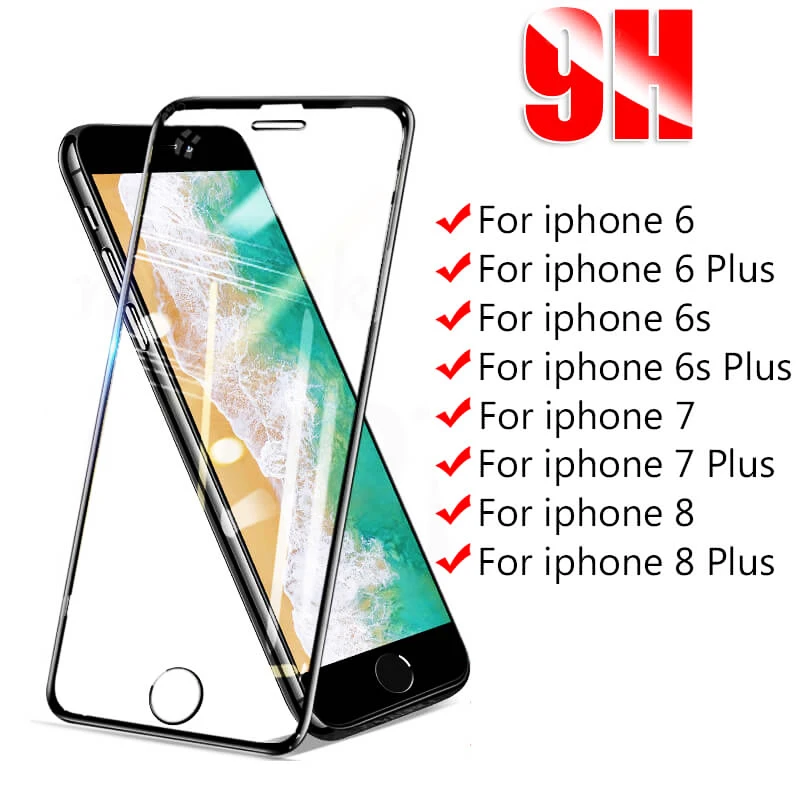 2 Pezzi Di Vetro Protettivo Per Iphone 7 8 6 6Plus Proteggi Schermo Su Iphone 8 Glas Iphone 7 Pelicula Aifone 8 Film A Iphone 6 S Armor
