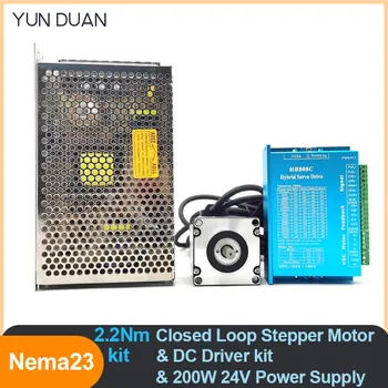 

2.2Nm Nema23 Closed Loop Stepper Motor Encoder &DC DSP 2PH2NM Hybird Easy Step Driver & 200W 24V Supply Power 57Kit