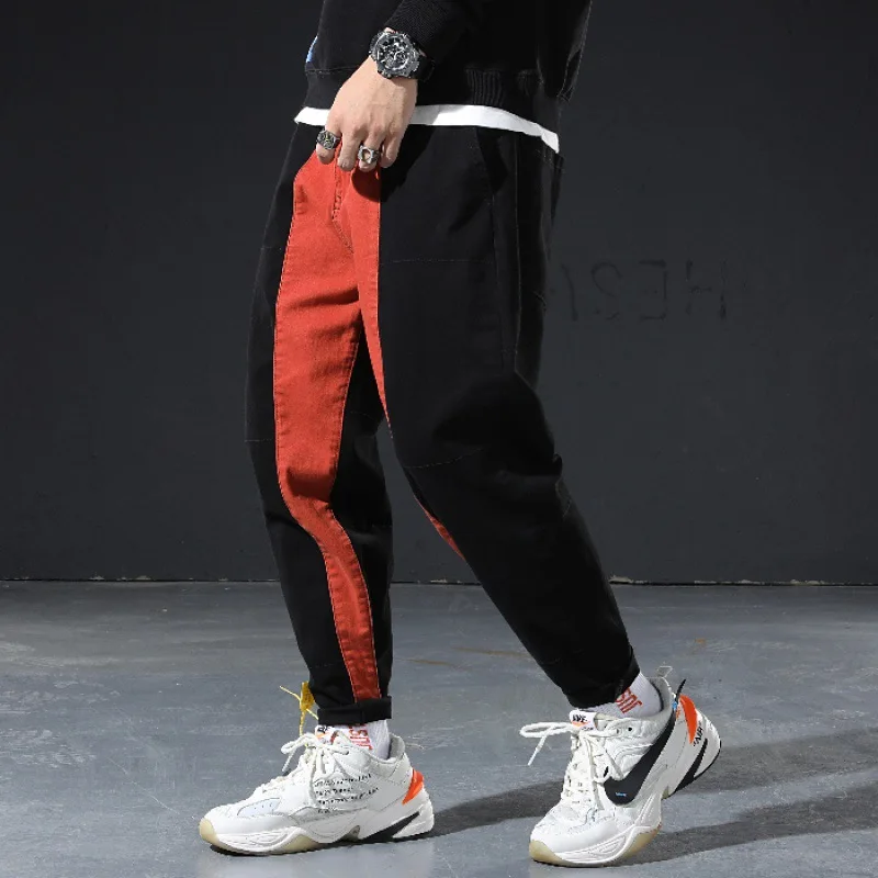 

Athletic Pants Men Autumn Korean-style Trend Students Large Size Harem Pants Skinny Slim Fit Workwear Beam Leg Casual Trousers