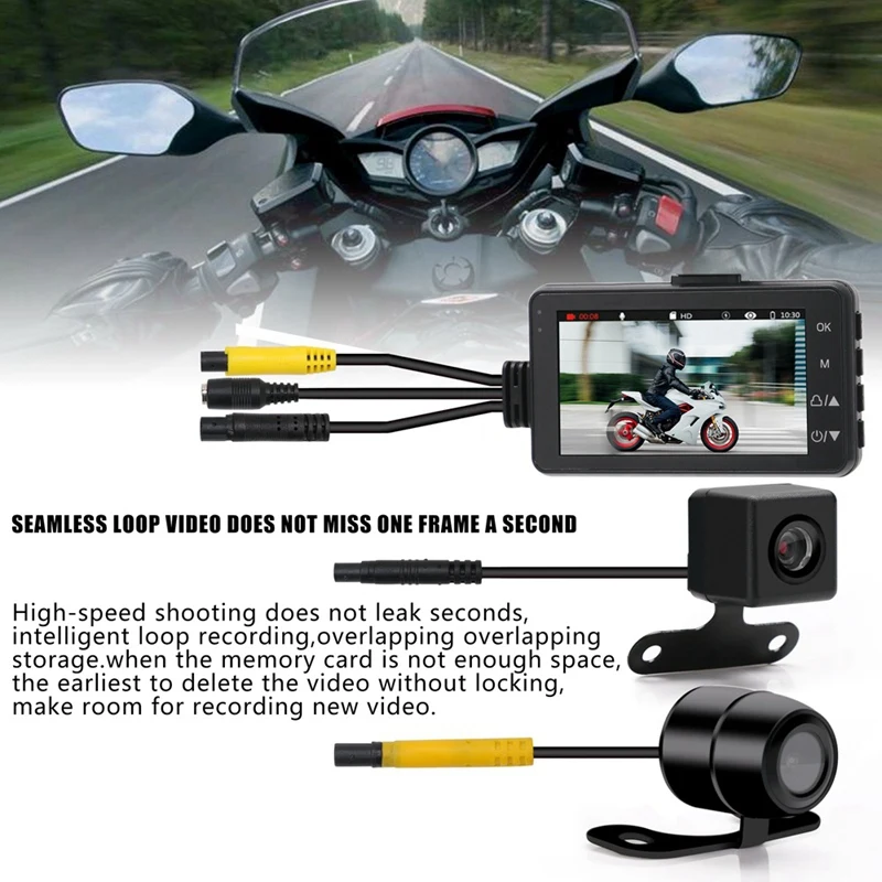 3 дюймов 1080P HD мотоцикл Камера DVR мотор Dash Cam с Специальная двойная трек спереди видеорегистратор с камерой на задней панели мотоцикл электроники KY-MT18