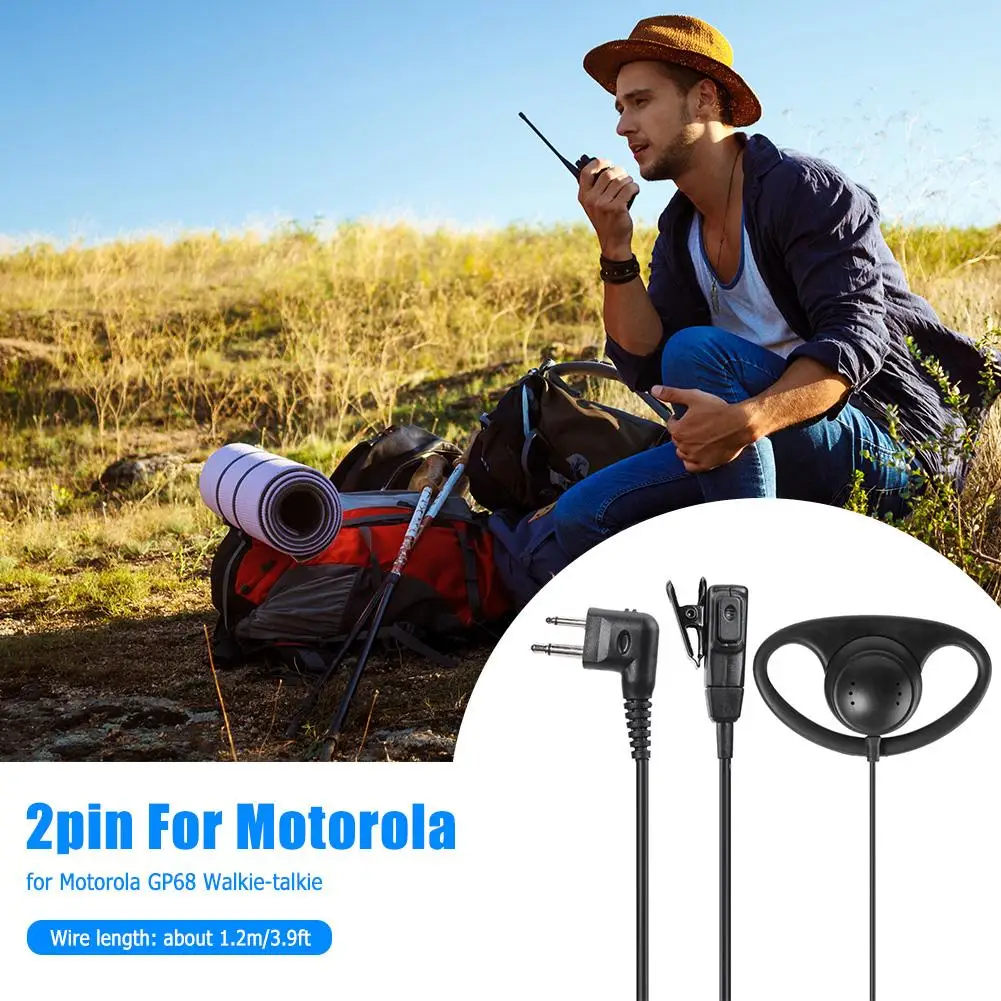 2 контактный d образный наушник гарнитура PTT Mic Earhook наушники универсальная рация
