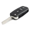 KEYYOU NEW 3 Button Flip Fob Remote Folding Key Shell for VW VOLKSWAGEN Tiguan Golf Sagitar Polo MK6 Uncut Blade Fob ► Photo 2/6